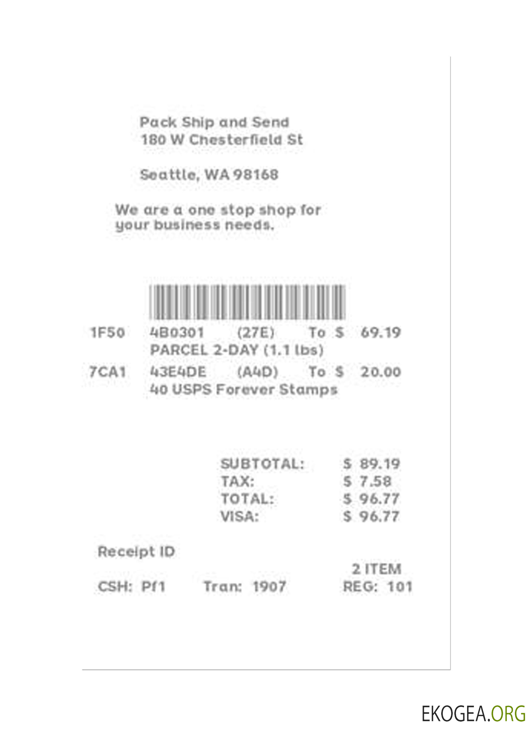 Réception du MAGASIN D'EXPÉDITION